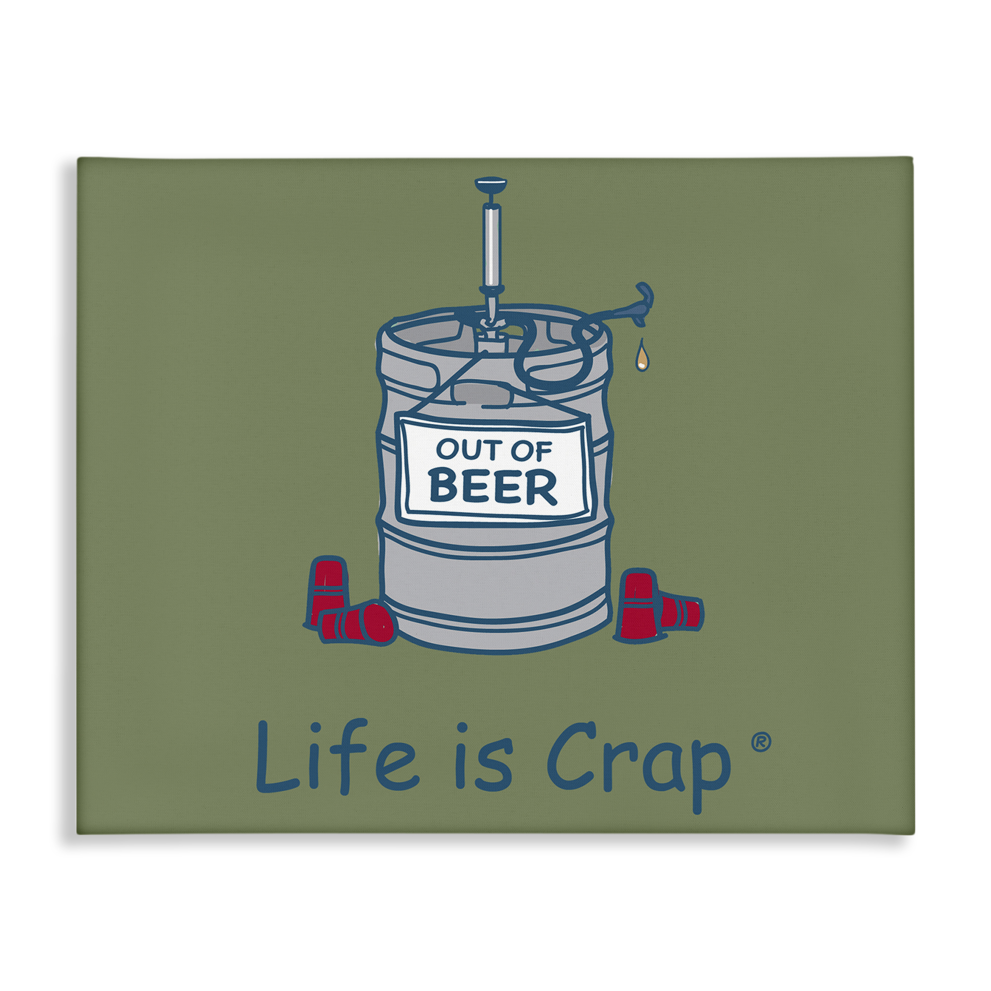 Stupell Industries Funny Empty Beer Keg Novelty & Humor Painting Wrapped Canvas Art Print Wall Art, 48 x 36