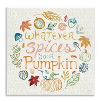 Stupell Industries Funny Fall Spice Pumpkin Holiday Painting Unframed Art Prints Wall Art, 12 x 12