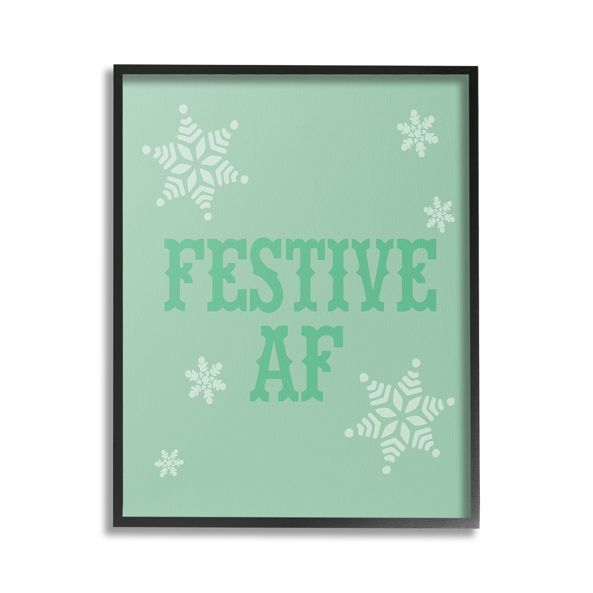 Stupell Industries Funny Festive AF Phrase Holiday Painting Black Framed Art Print Wall Art, 16 x 20
