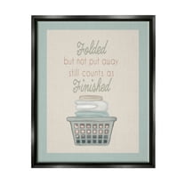 Stupell Industries Funny Folded Laundry Phrase Typography Painting Black Floater Framed Art Print Wall Art, 17 x 21