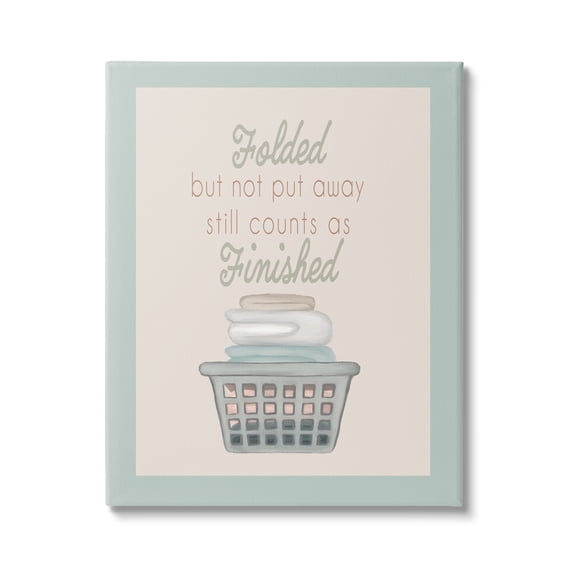Stupell Industries Funny Folded Laundry Phrase Typography Painting Gallery Wrapped Canvas Print Wall Art, 16 x 20