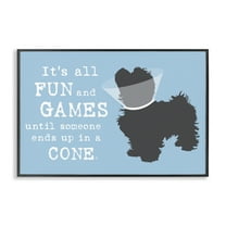 Stupell Industries Funny Fun & Games Dog Animals Painting Black Framed Art Print Wall Art, 18 x 12
