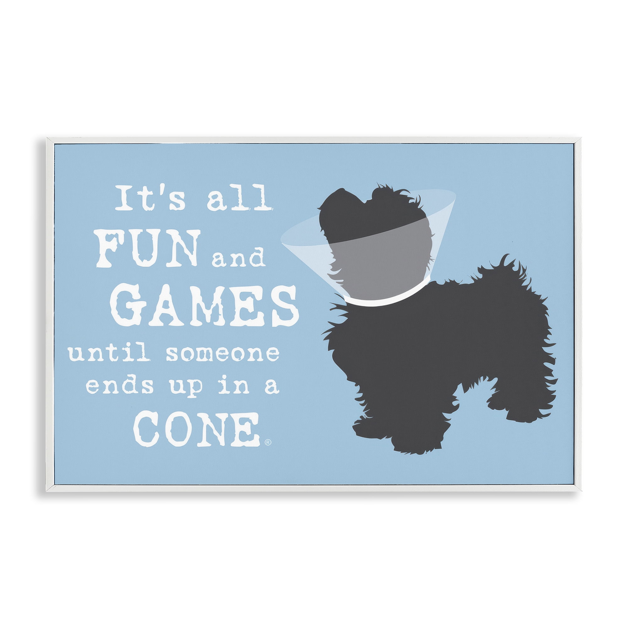 Stupell Industries Funny Fun & Games Dog Animals Painting White Framed Art Print Wall Art, 24 x 16