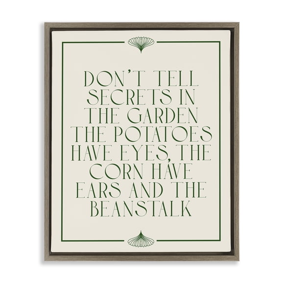 Stupell Industries Funny Gardener Secrets Novelty & Humor Painting Brown Floater Framed Canvas Art Print Wall Art, 25 x 31