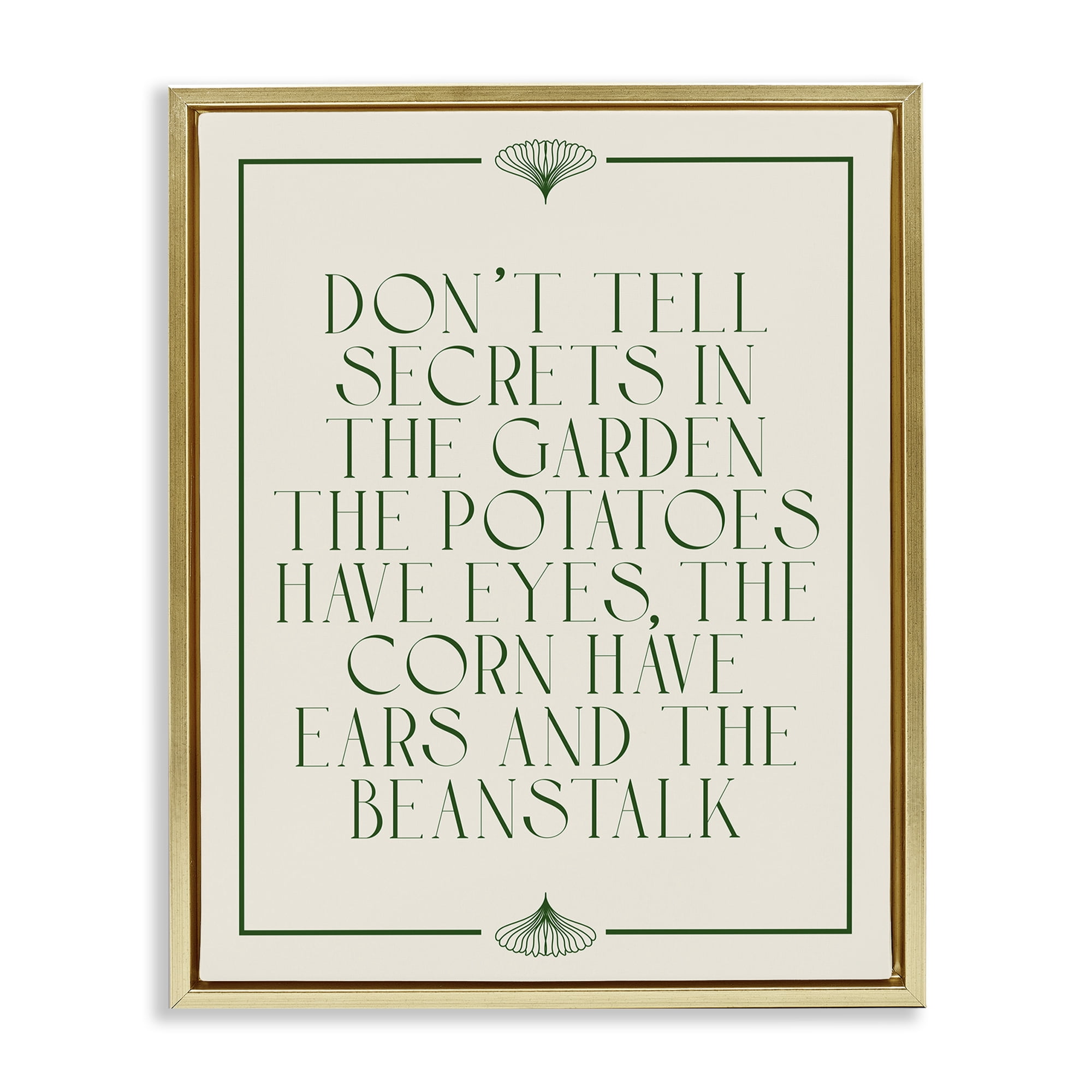 Stupell Industries Funny Gardener Secrets Novelty & Humor Painting Gold Floater Framed Canvas Art Print Wall Art, 25 x 31
