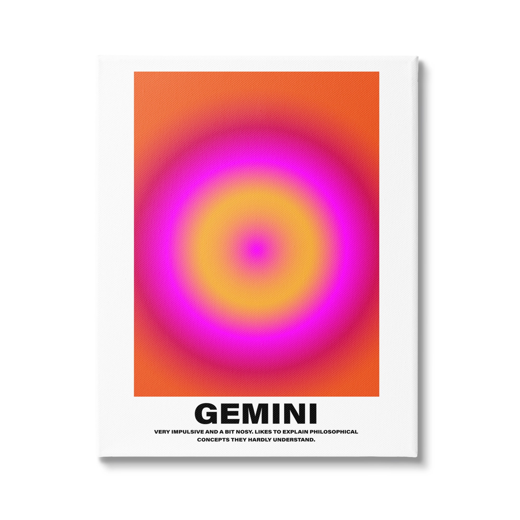 Stupell Industries Funny Gemini Astrology Abstract Painting Gallery Wrapped Canvas Art Print Wall Art, 24 x 30