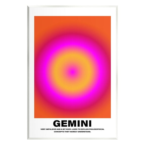 Stupell Industries Funny Gemini Astrology Abstract Painting Unframed Art Print Wall Art, 13 x 19