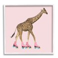 thumbnail image 1 of Stupell Industries Funny Giraffe Wearing Roller skates Cute Pink Design, 17 x 17, Design by Grace Popp, 1 of 5