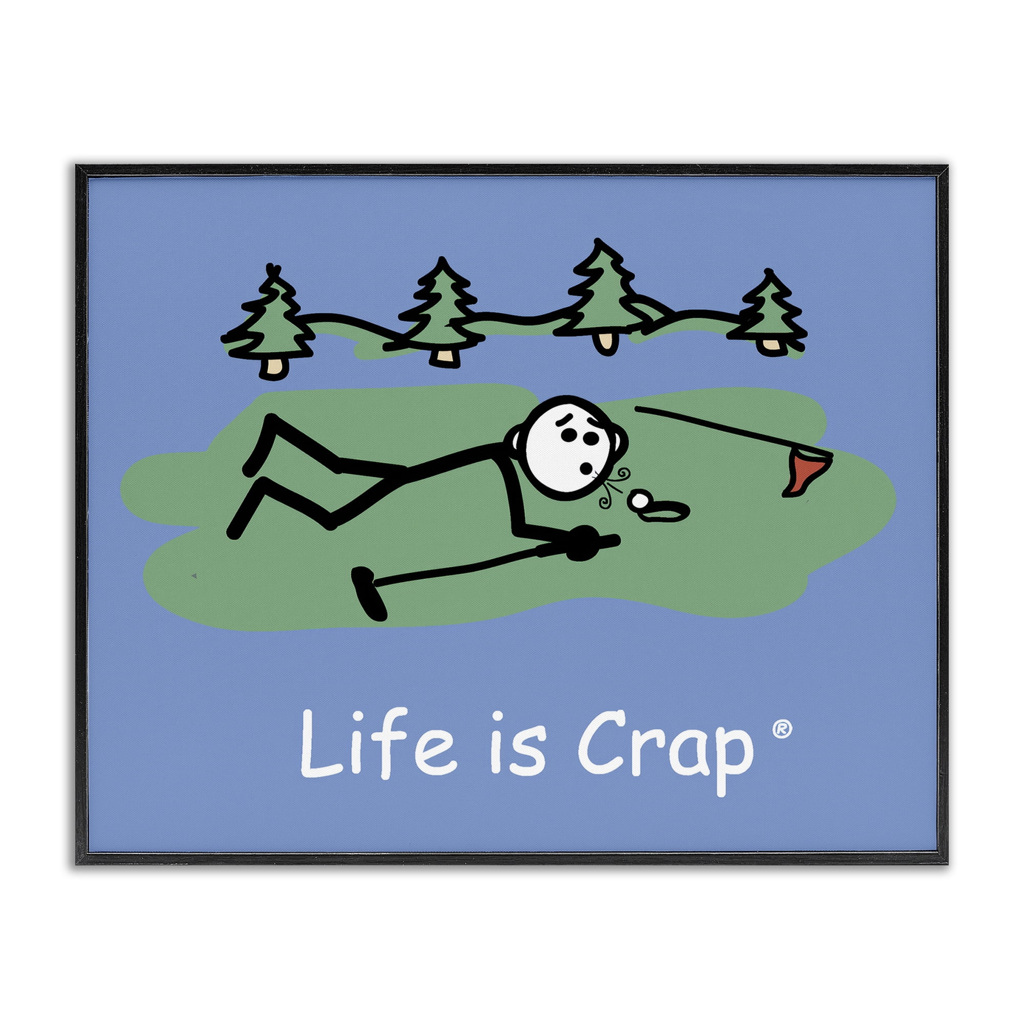 Stupell Industries Funny Golf Blow Novelty & Humor Painting Black Framed Art Print Wall Art, 30 x 24