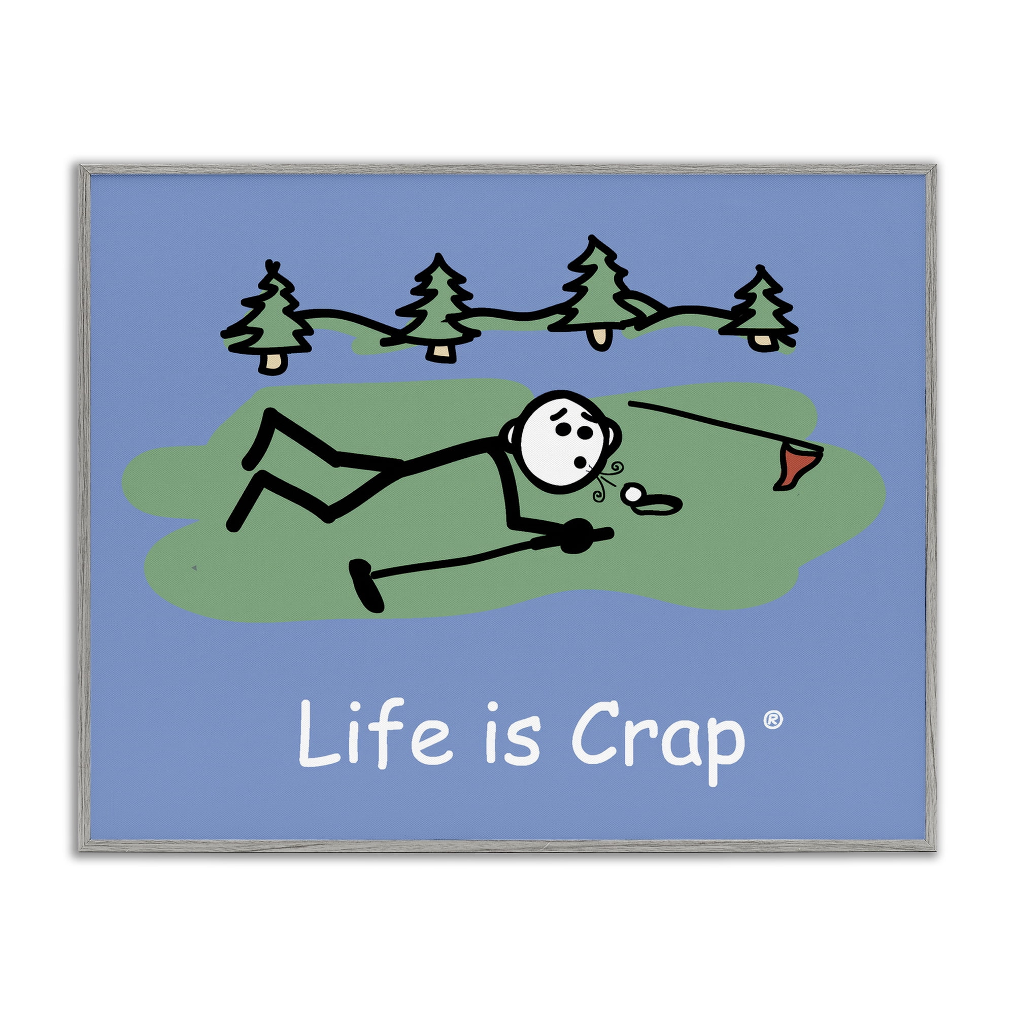 Stupell Industries Funny Golf Blow Novelty & Humor Painting Gray Framed Art Print Wall Art, 14 x 11