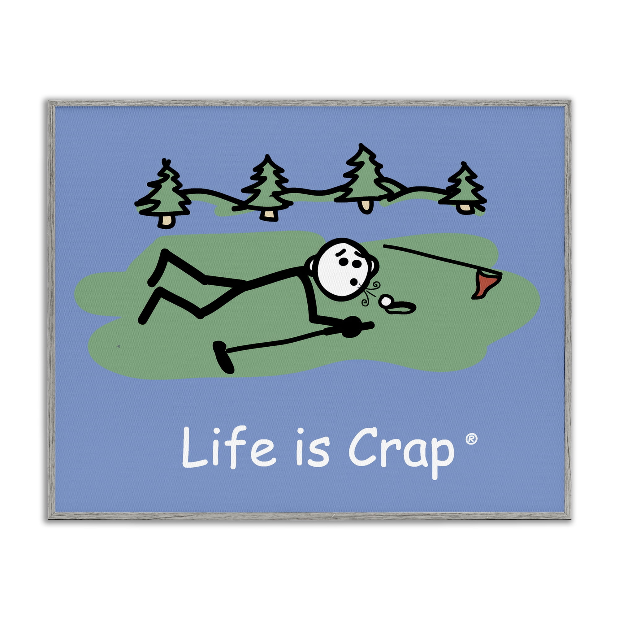 Stupell Industries Funny Golf Blow Novelty & Humor Painting Gray Framed Art Print Wall Art, 30 x 24