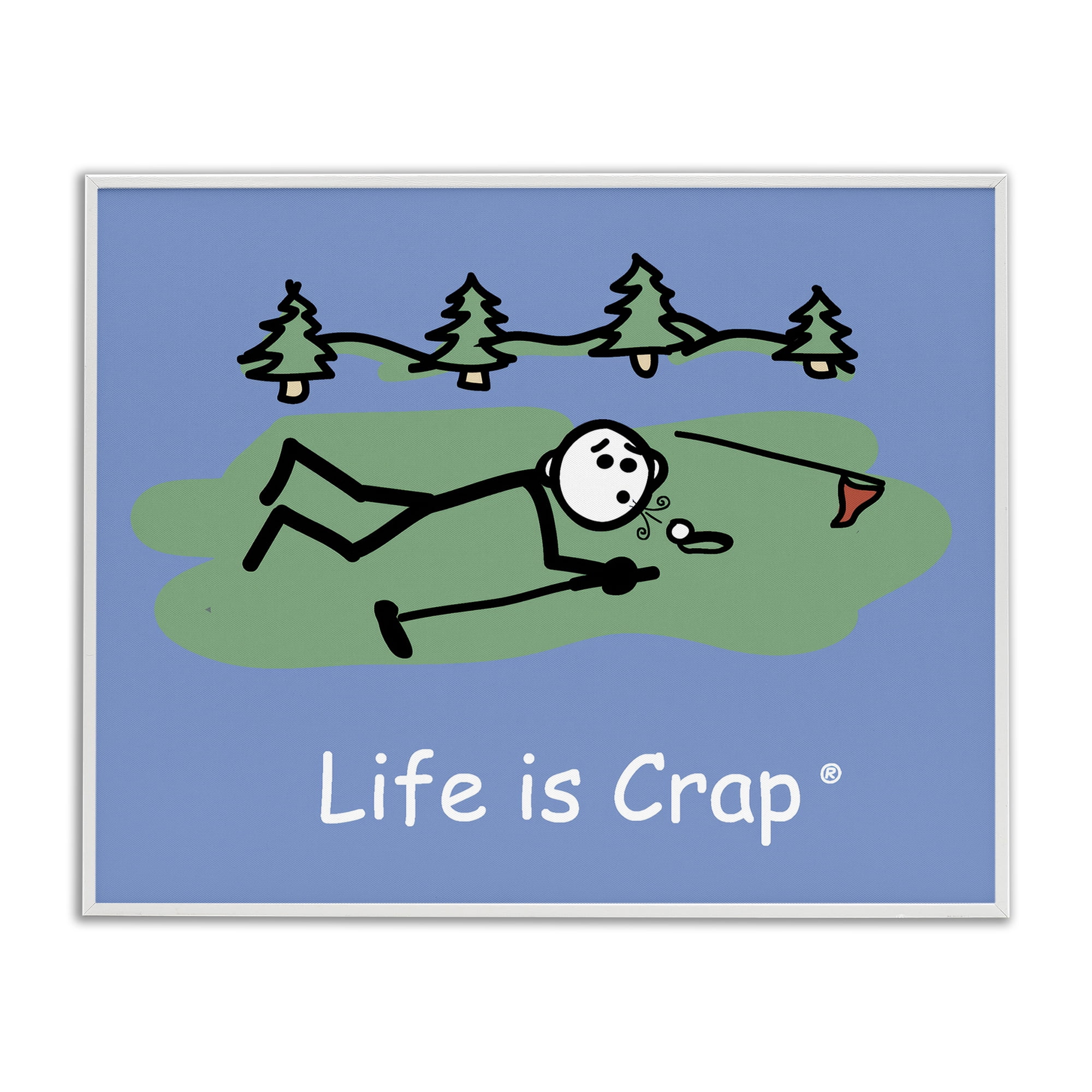 Stupell Industries Funny Golf Blow Novelty & Humor Painting White Framed Art Print Wall Art, 30 x 24