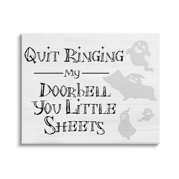 Stupell Industries Funny Halloween Typography Phrase Smiling Ghosts Silhouettes Graphic Art Gallery Wrapped Canvas Print Wall Art, Design by Daphne Polselli