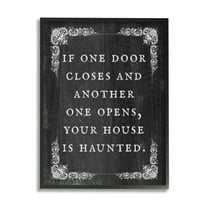 Stupell Industries Funny Haunted House Phrase Holiday Painting Black Framed Art Print Wall Art, 11 x 14