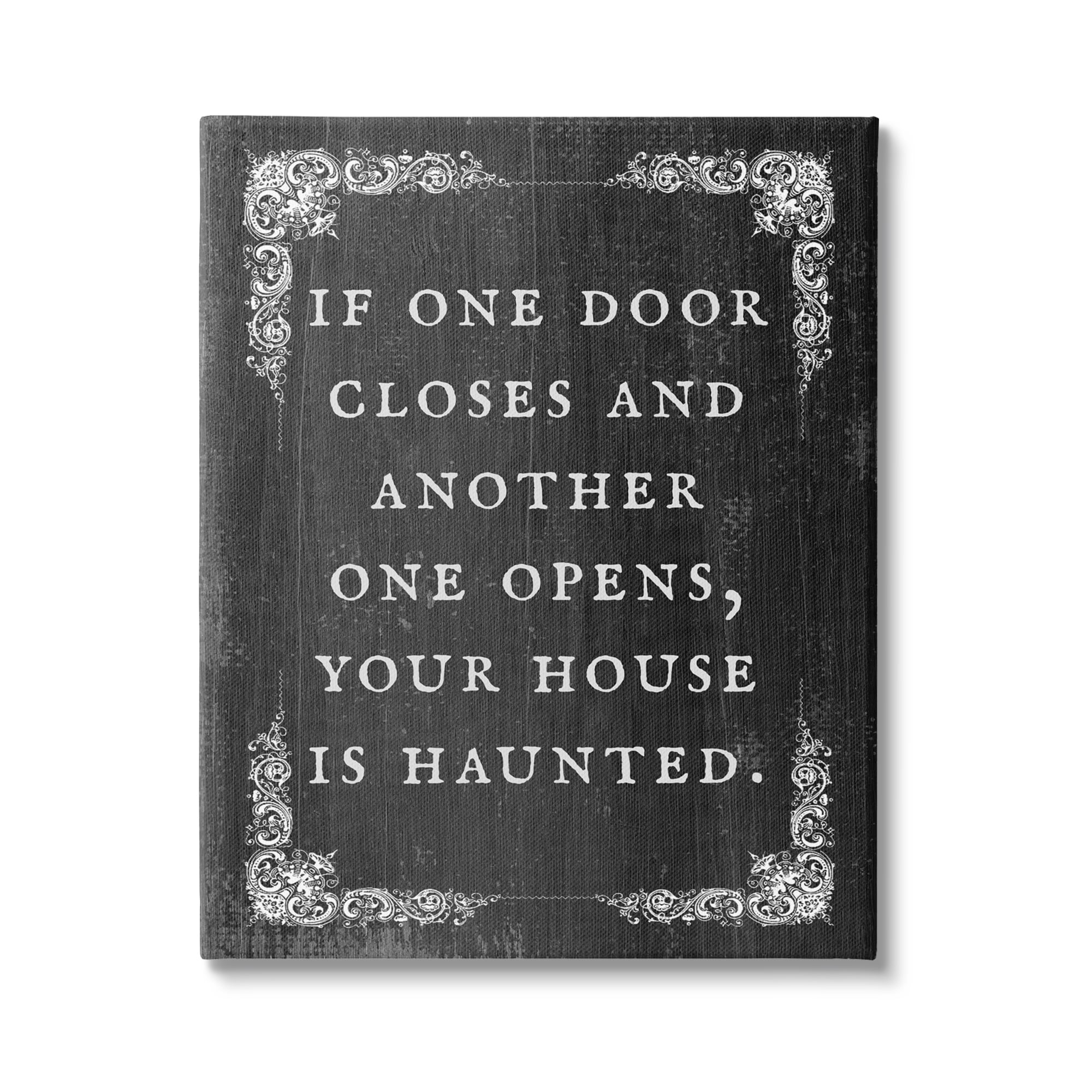 Stupell Industries Funny Haunted House Phrase Holiday Painting Gallery Wrapped Canvas Print Wall Art, 30 x 40