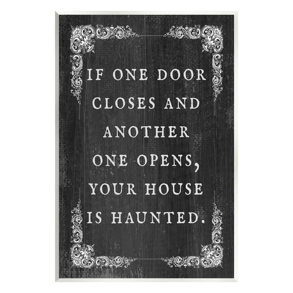 Stupell Industries Funny Haunted House Phrase Holiday Painting Unframed Art Print Wall Art, 13 x 19