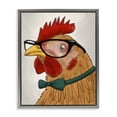 thumbnail image 1 of Stupell Industries Funny Hipster Rooster Animals Painting Gray Floater Framed Canvas Art Print Wall Art, 25 x 31, 1 of 9