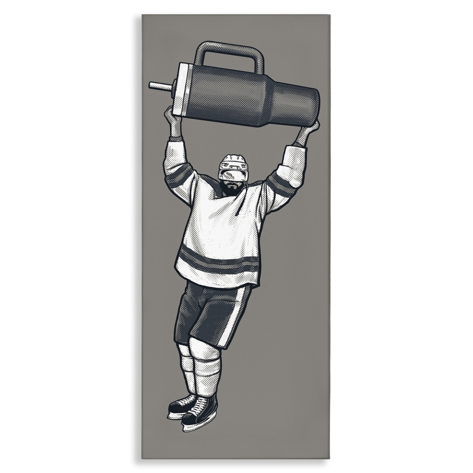 Stupell Industries Funny Hockey Trophy Pun Sports Painting Wrapped Canvas Art Print Wall Art, 13 x 30