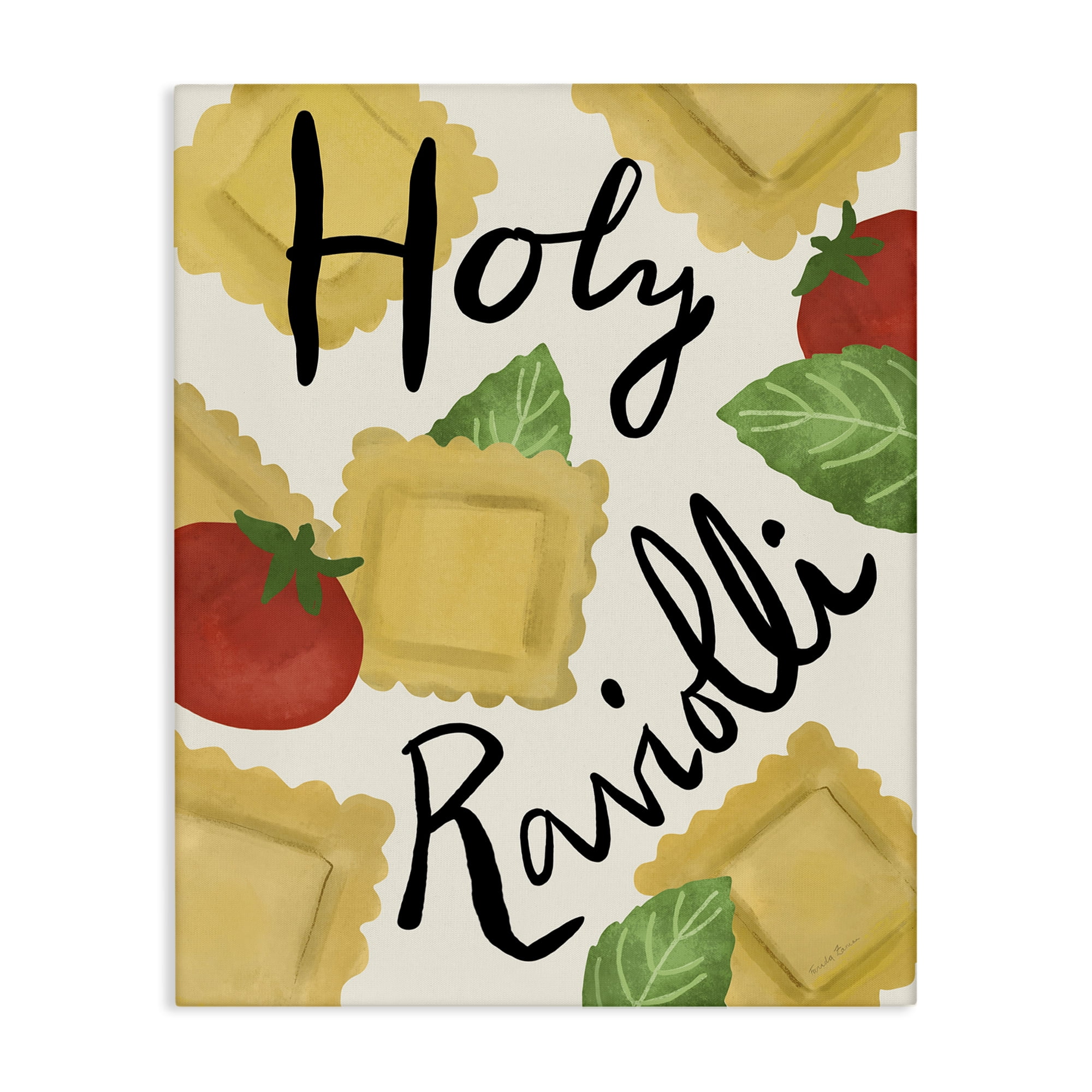 Stupell Industries Funny Holy Ravioli Food & Beverage Painting Gallery Wrapped Canvas Art Print Wall Art, 16 x 20