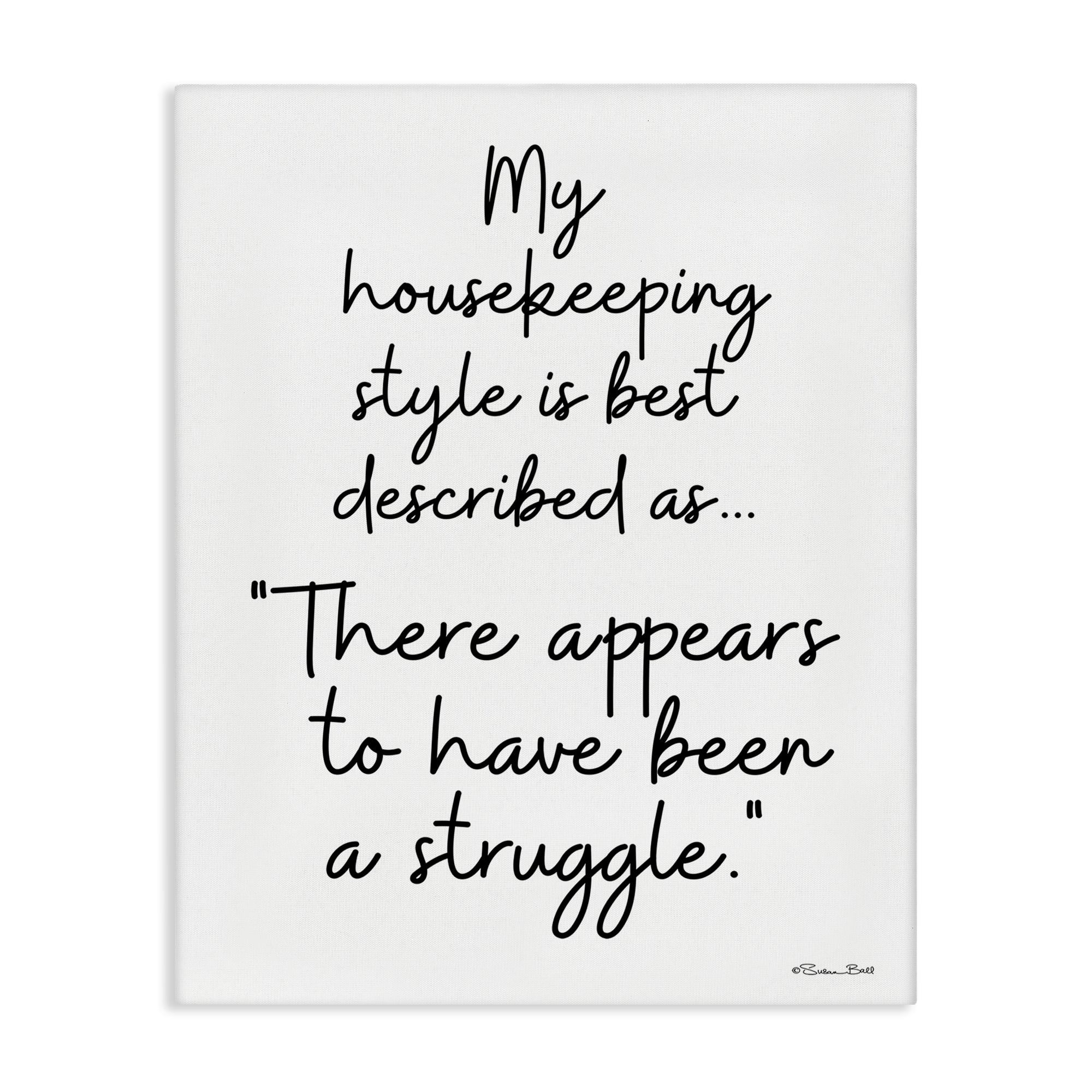 Stupell Industries Funny Housekeeping Struggle Novelty Painting Gallery Wrapped Canvas Art Print Wall Art, 24 x 30