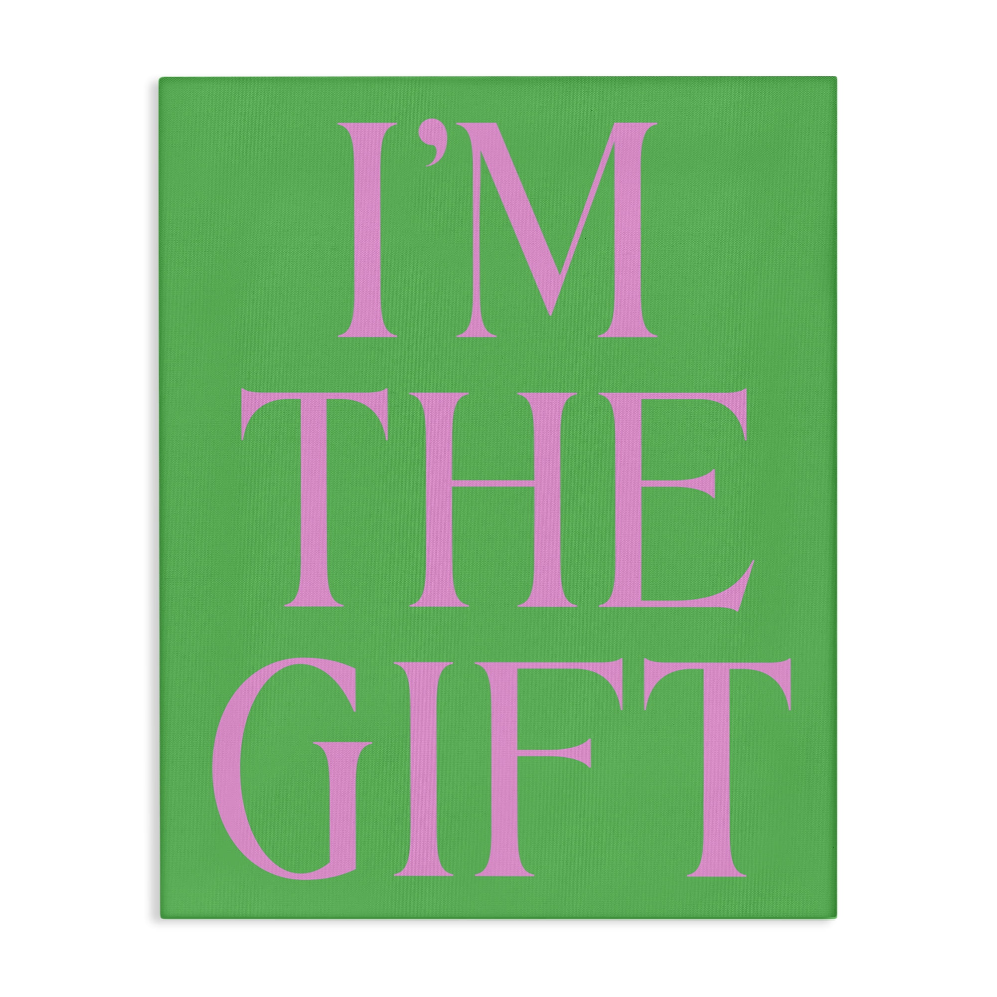 Stupell Industries Funny I'm The Gift Holiday Painting Wrapped Canvas Art Print Wall Art, 16 x 20
