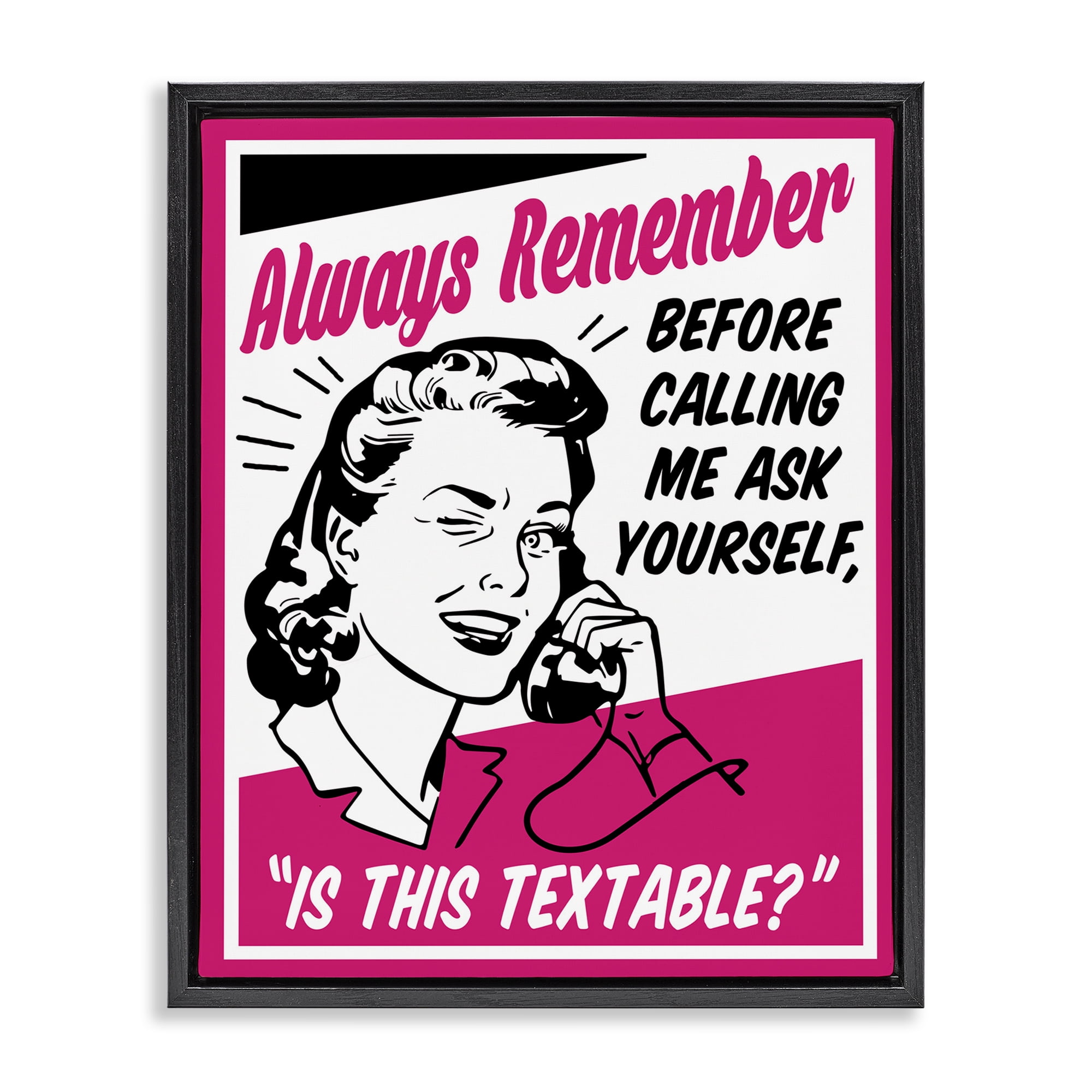 Stupell Industries Funny Is This Textable Novelty Painting Black Floater Framed Art Print Wall Art, 25 x 31