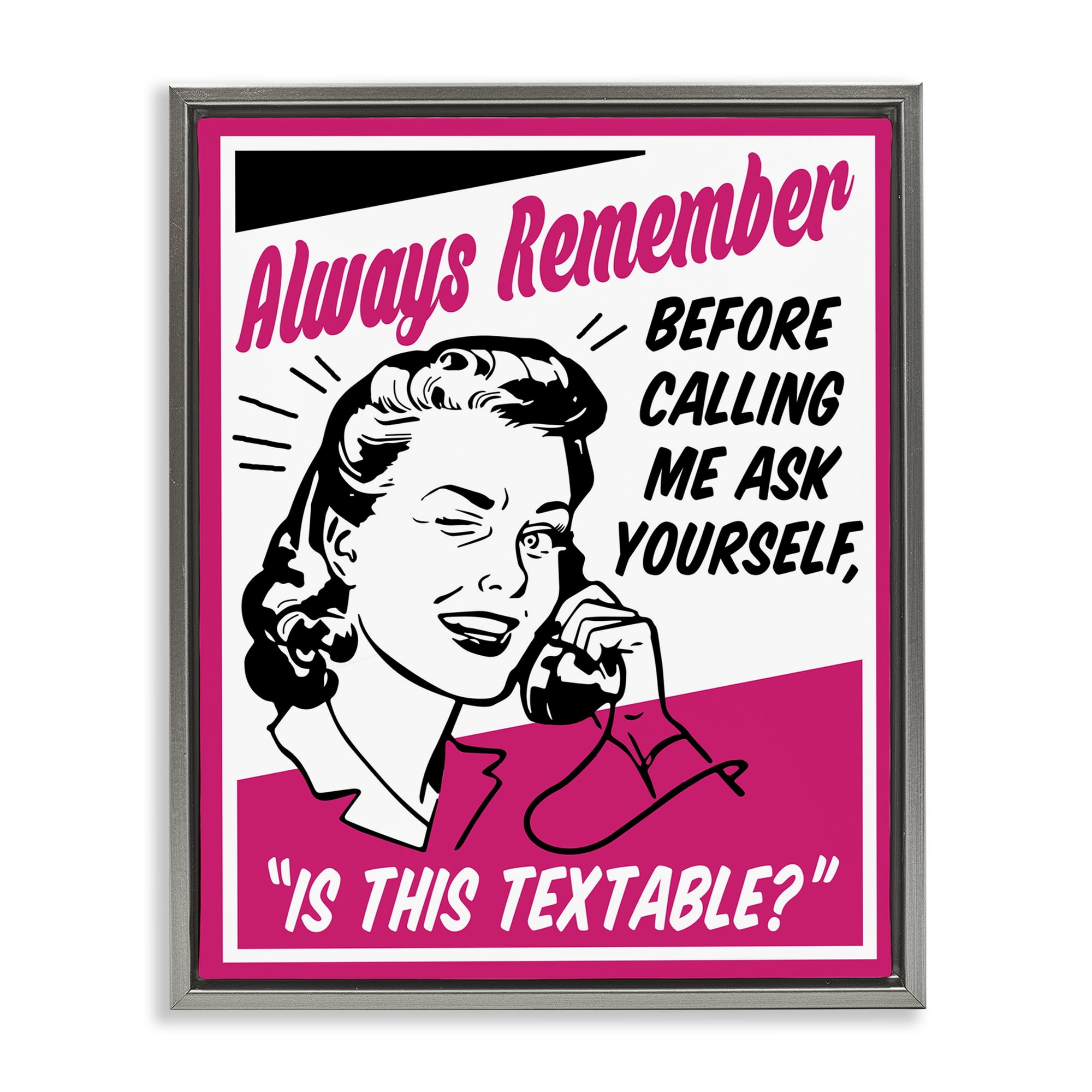 Stupell Industries Funny Is This Textable Novelty Painting Gray Floater Framed Art Print Wall Art, 17 x 21
