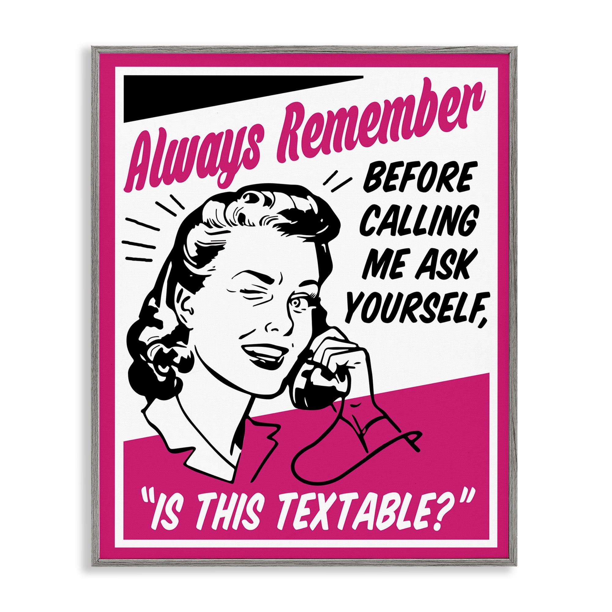 Stupell Industries Funny Is This Textable Novelty Painting Gray Framed Art Print Wall Art, 24 x 30