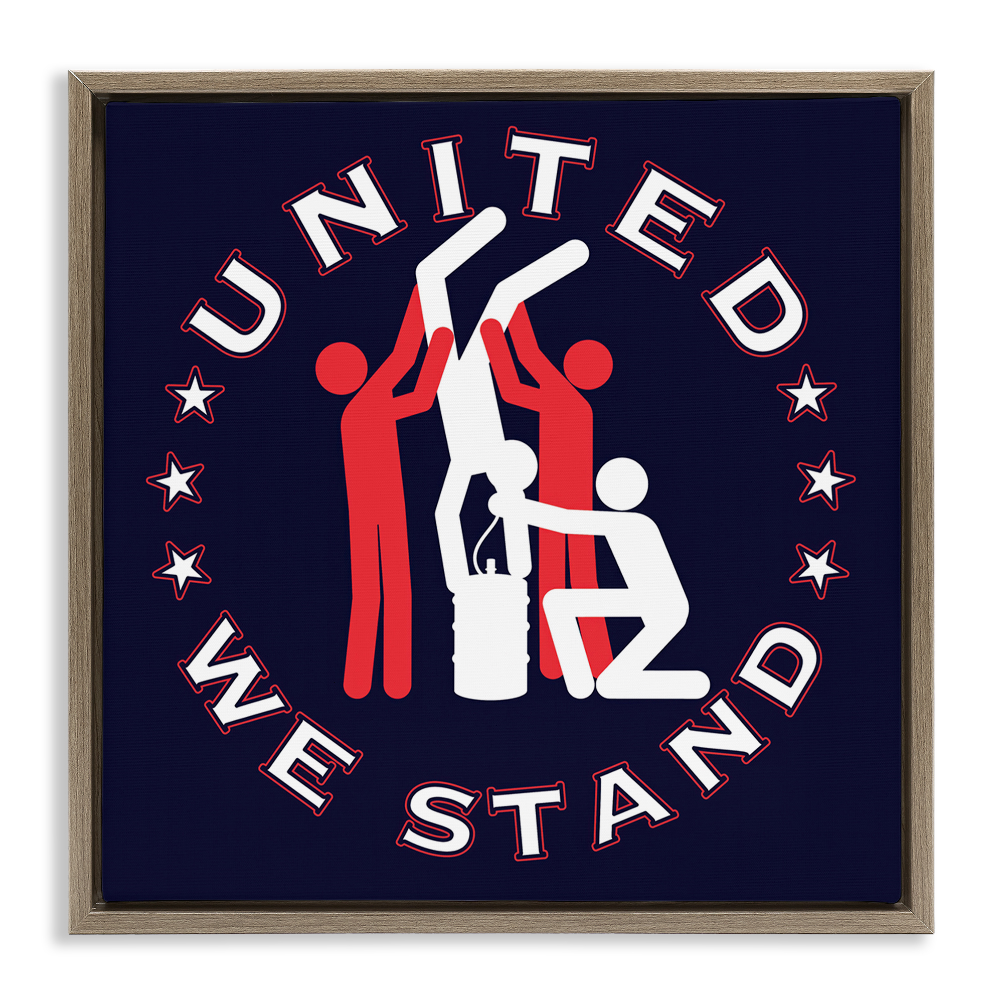 Stupell Industries Funny Keg Stand Novelty & Humor Painting Brown Floater Framed Canvas Art Print Wall Art, 25 x 25