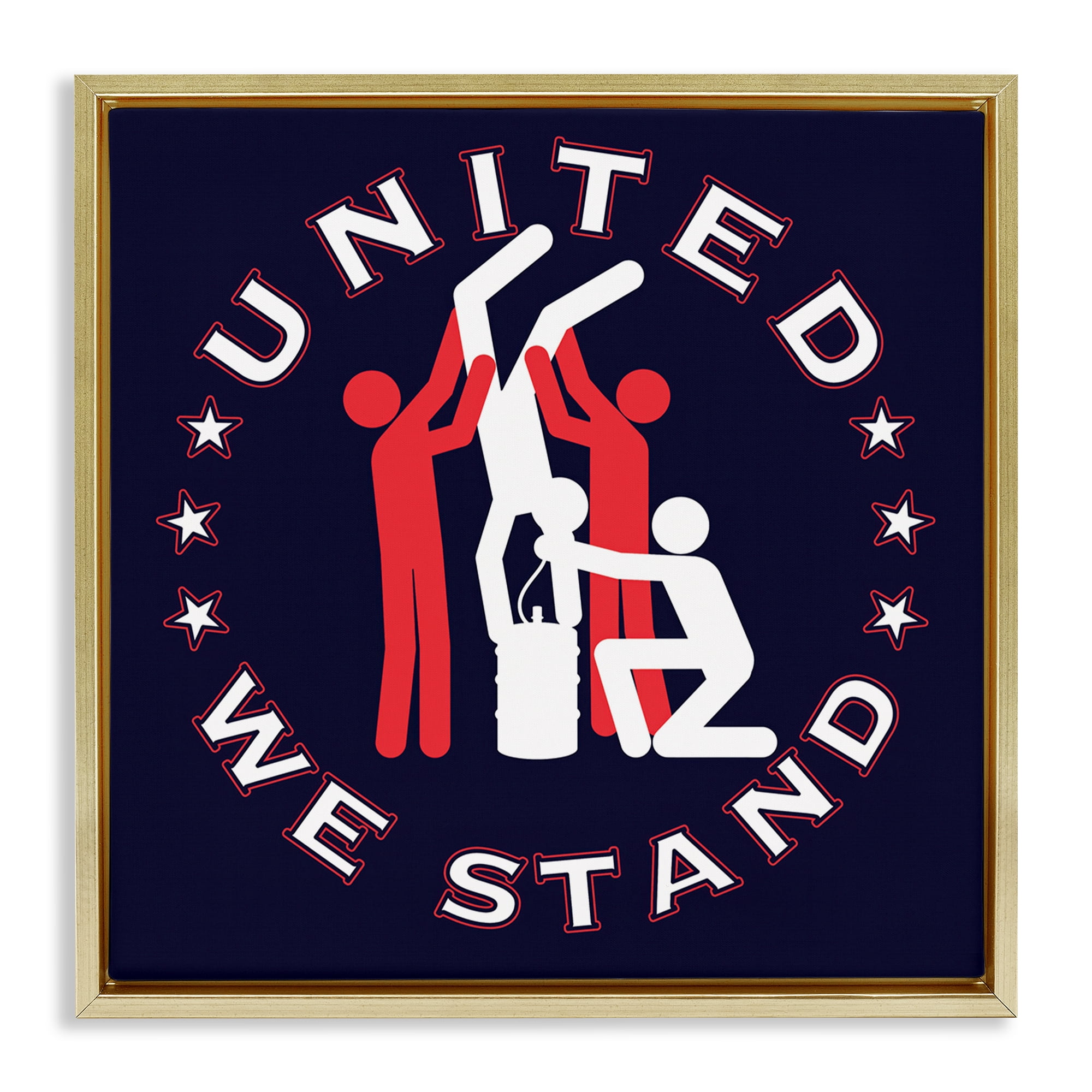 Stupell Industries Funny Keg Stand Novelty & Humor Painting Gold Floater Framed Canvas Art Print Wall Art, 18 x 18