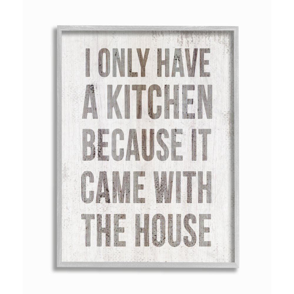 Gray Framed Motivational Kitchen Quote Canvas Print