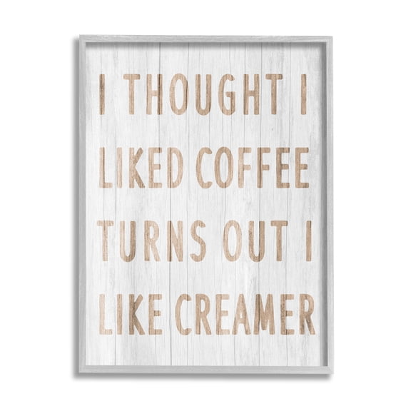 Stupell Industries Funny Kitchen Coffee Phrase Food & Beverage Painting Gray Framed Art Print Wall Art, 11 x 14