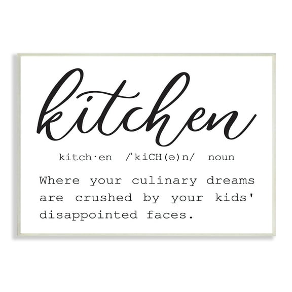 Stupell Industries Funny Kitchen Phrase Definition Cooking Typography Graphic Art Unframed Art Print Wall Art, Design by Lettered and Lined
