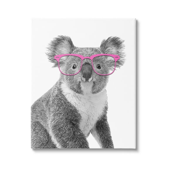 Stupell Industries Funny Koala Wildlife In Glasses Animals & Insects Painting Gallery Wrapped Canvas Print Wall Art