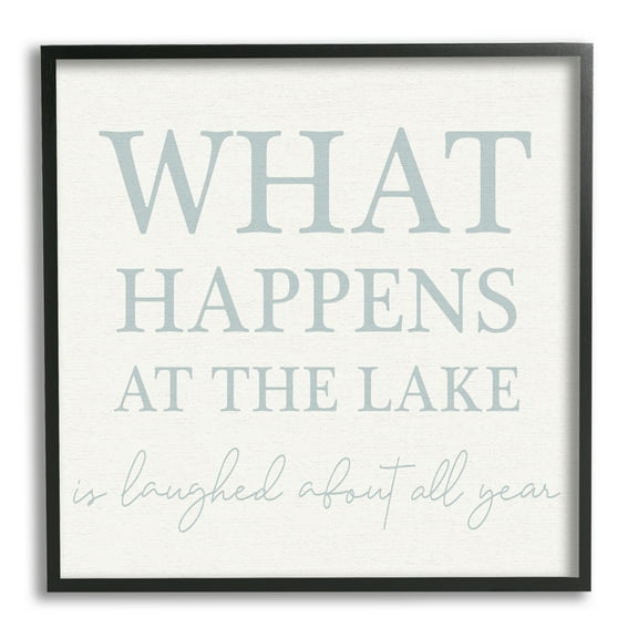 Stupell Industries Funny Lake House Phrase Nature Painting Black Framed Art Print Wall Art, 12 x 12