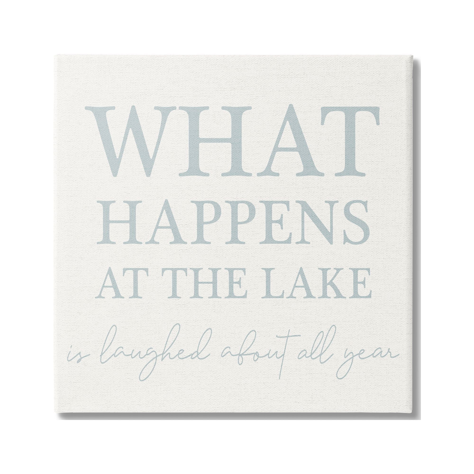 Stupell Industries Funny Lake House Phrase Nature Painting Gallery Wrapped Canvas Print Wall Art, 17 x 17