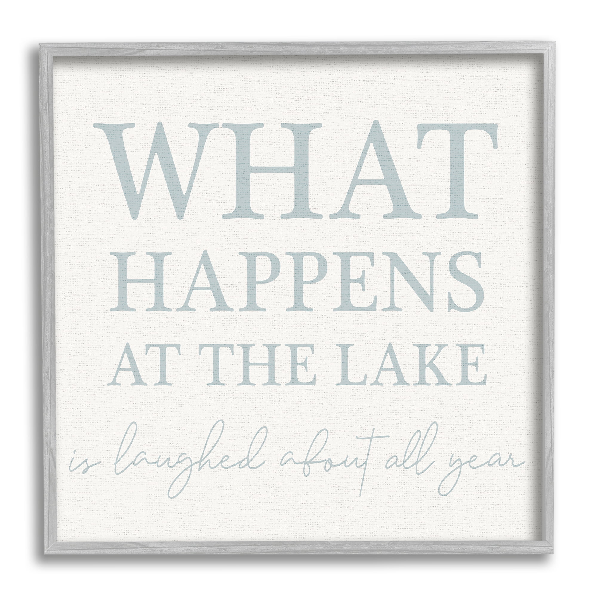 Stupell Industries Funny Lake House Phrase Nature Painting Gray Framed Art Print Wall Art, 24 x 24