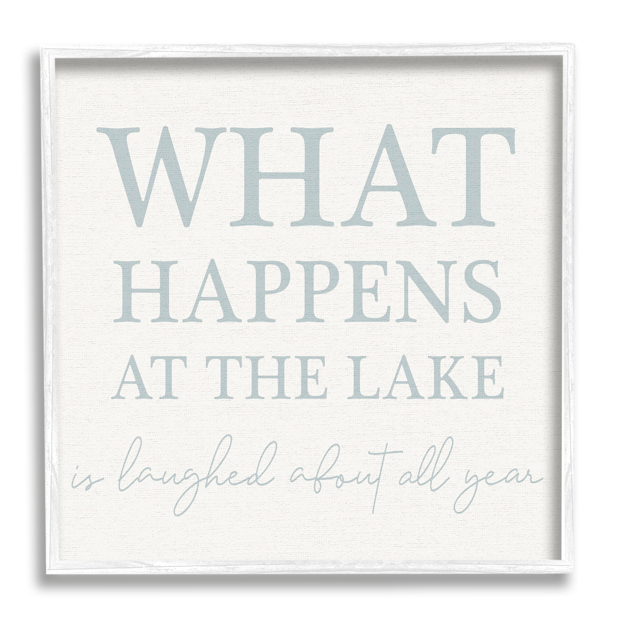 Stupell Industries Funny Lake House Phrase Nature Painting White Framed Art Print Wall Art, 24 x 24