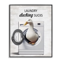 Stupell Industries Funny Laundry & Duck Quotes and Sayings Painting Black Framed Art Print Wall Art, 11 x 14