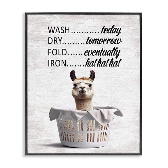 Stupell Industries Funny Laundry Timing Quotes and Sayings Painting Black Framed Art Print Wall Art, 16 x 20