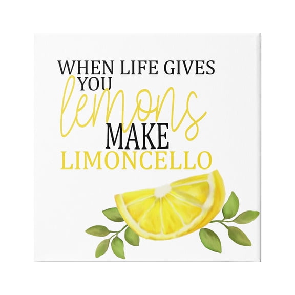 Stupell Industries Funny Lemons to Limoncello Food & Beverage Painting Gallery Wrapped Canvas Art Print Wall Art, 17 x 17