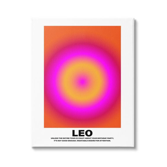 Stupell Industries Funny Leo Astrology Abstract Painting Gallery Wrapped Canvas Art Print Wall Art, 24 x 30