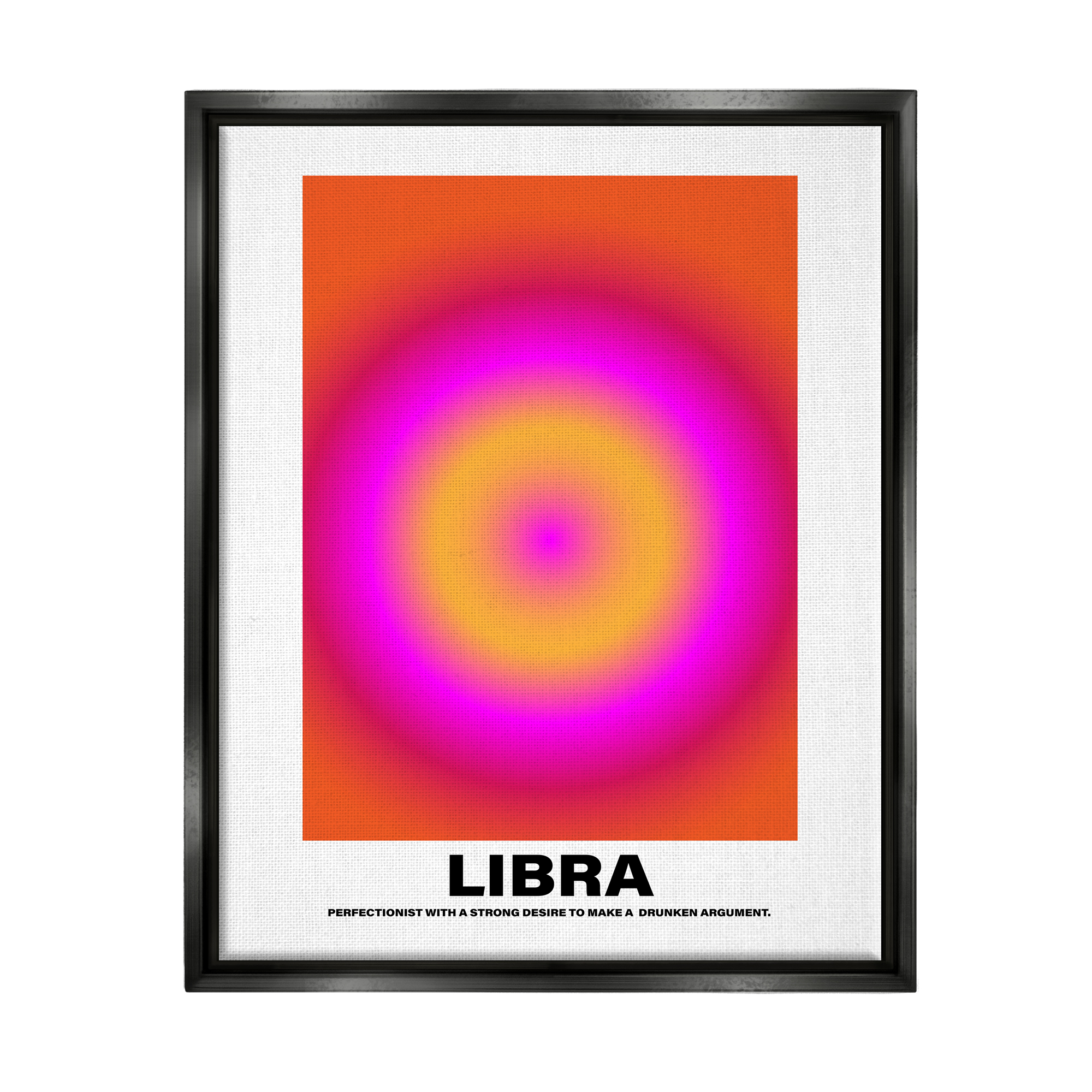 Stupell Industries Funny Libra Astrology Abstract Painting Black Floater Framed Canvas Art Print Wall Art, 25 x 31