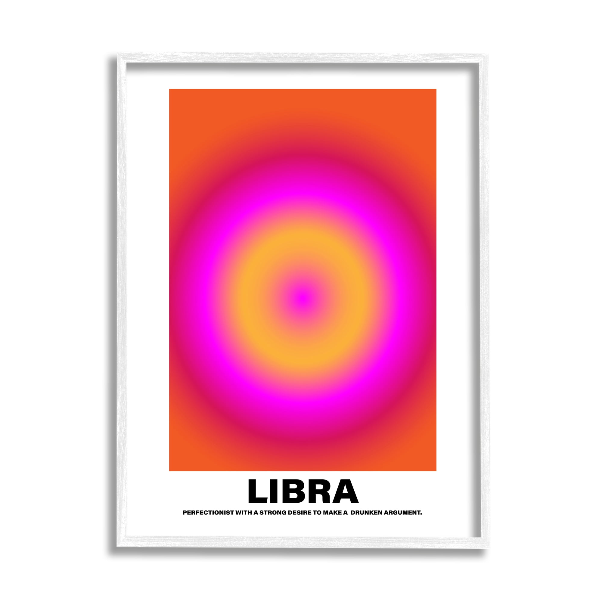 Stupell Industries Funny Libra Astrology Abstract Painting White Framed Art Print Wall Art, 16 x 20