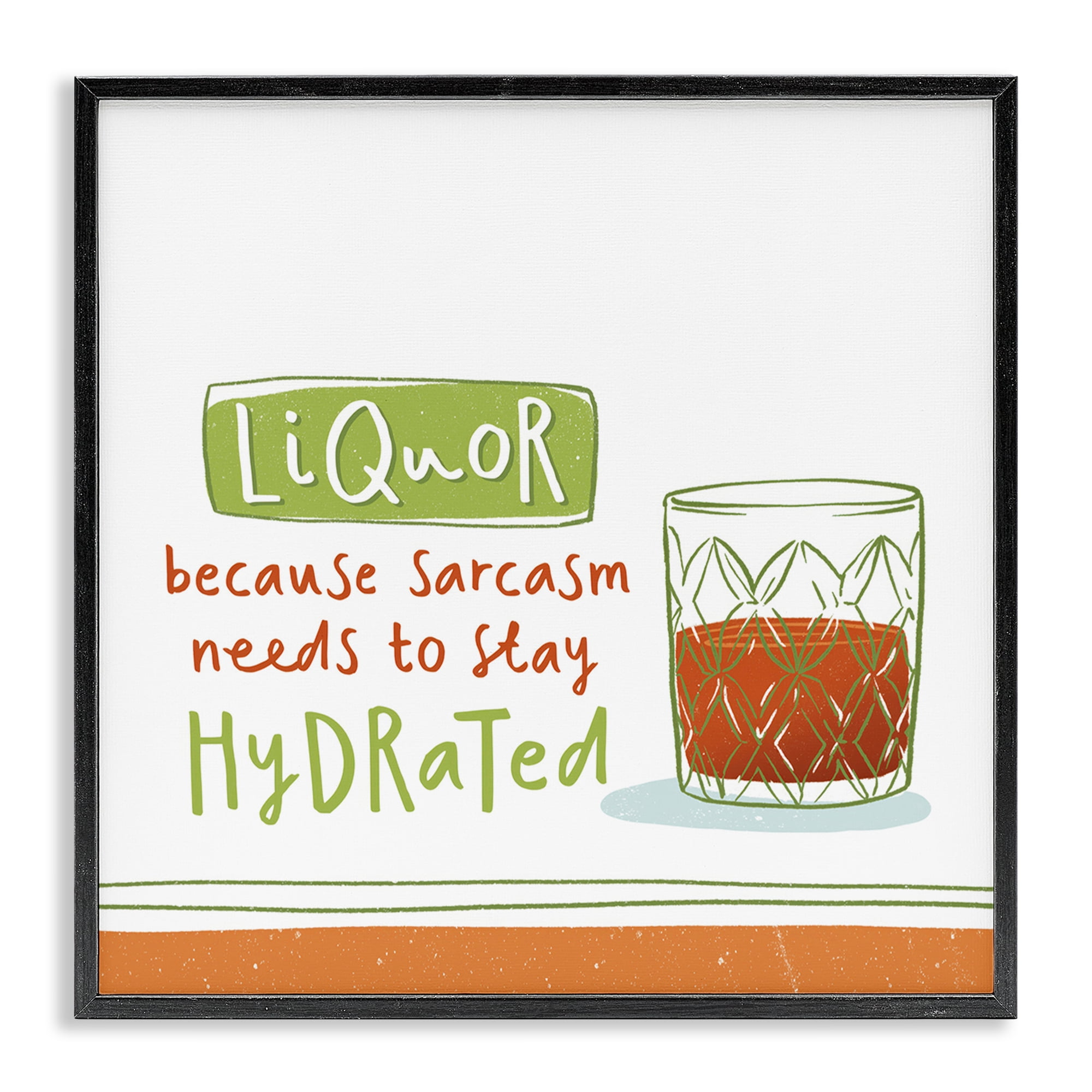 Stupell Industries Funny Liquor Phrase Food & Beverage Painting Black Framed Art Print Wall Art, 17 x 17