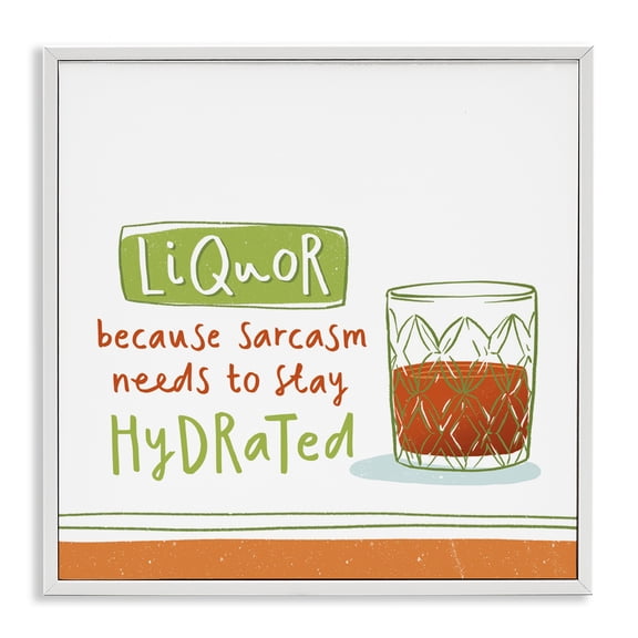 Stupell Industries Funny Liquor Phrase Food & Beverage Painting White Framed Art Print Wall Art, 12 x 12