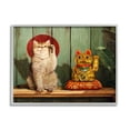 thumbnail image 1 of Stupell Industries Funny Lucky Cat Pose Animals & Insects Painting Gray Framed Art Print Wall Art, 14 x 11, 1 of 9