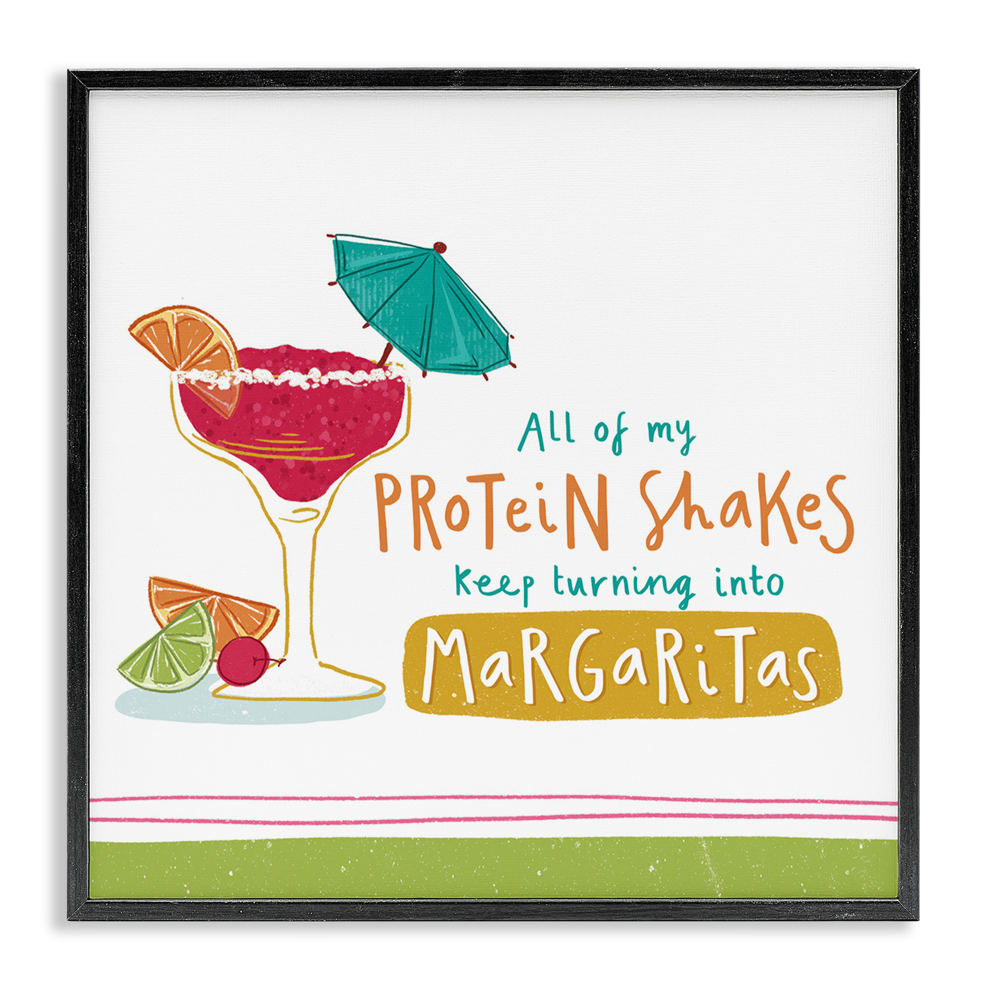 Stupell Industries Funny Margarita Phrase Food & Beverage Painting Black Framed Art Print Wall Art, 17 x 17