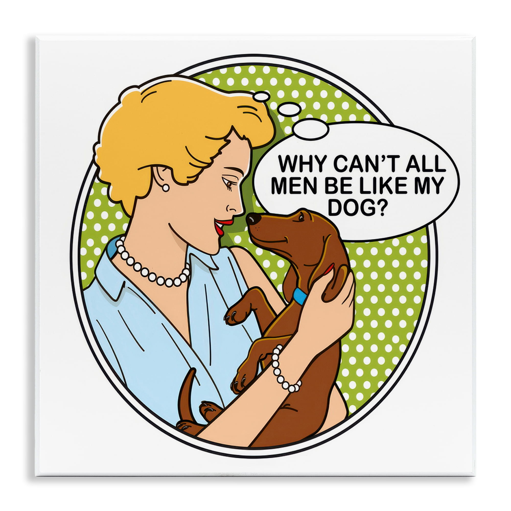 Stupell Industries Funny Men & Dogs Animals Painting Unframed Art Print Wall Art, 12 x 12