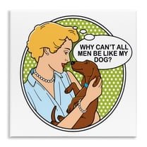 Stupell Industries Funny Men & Dogs Animals Painting Unframed Art Print Wall Art, 12 x 12